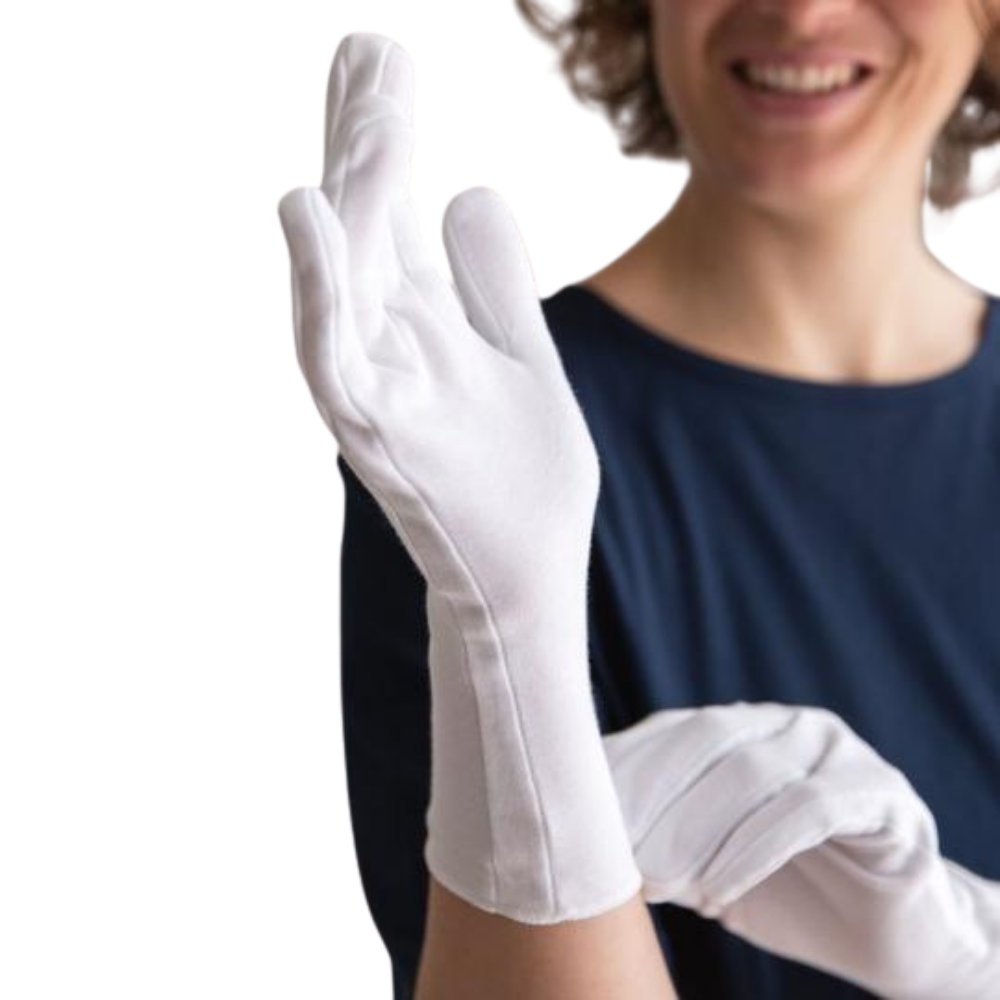 white cotton gloves eczema