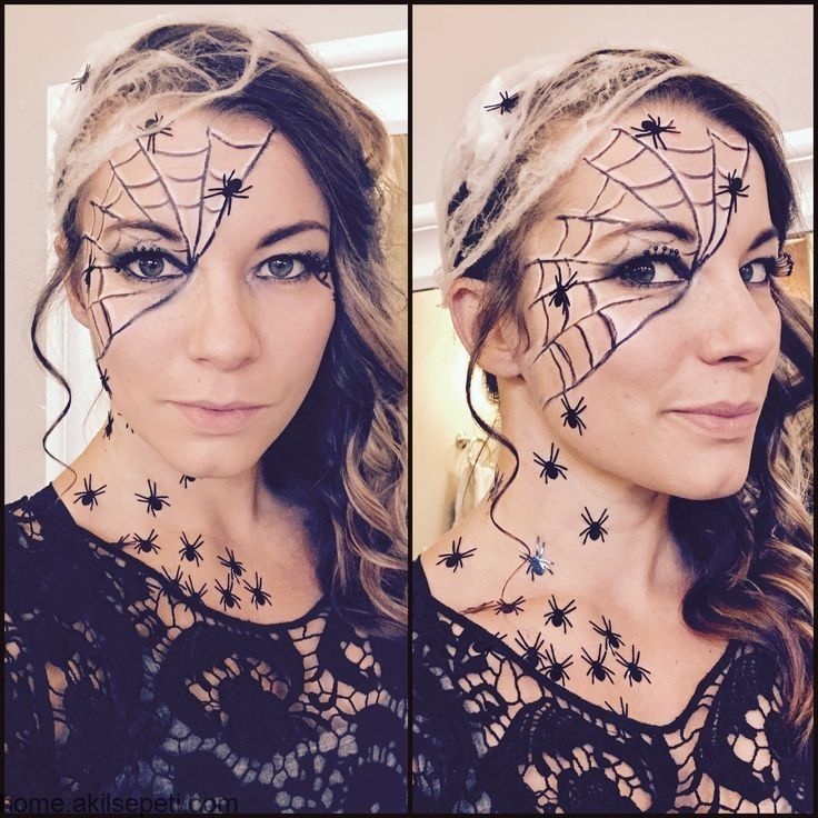 halloween spider web makeup