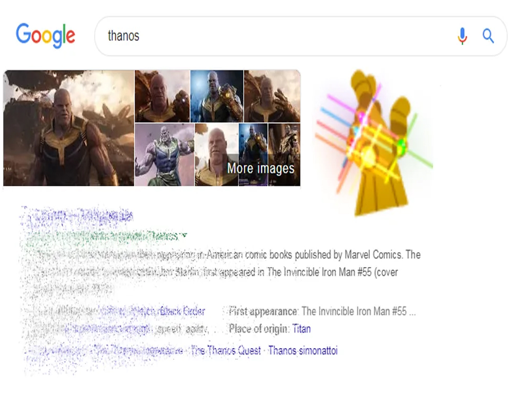 thanos snap google trick