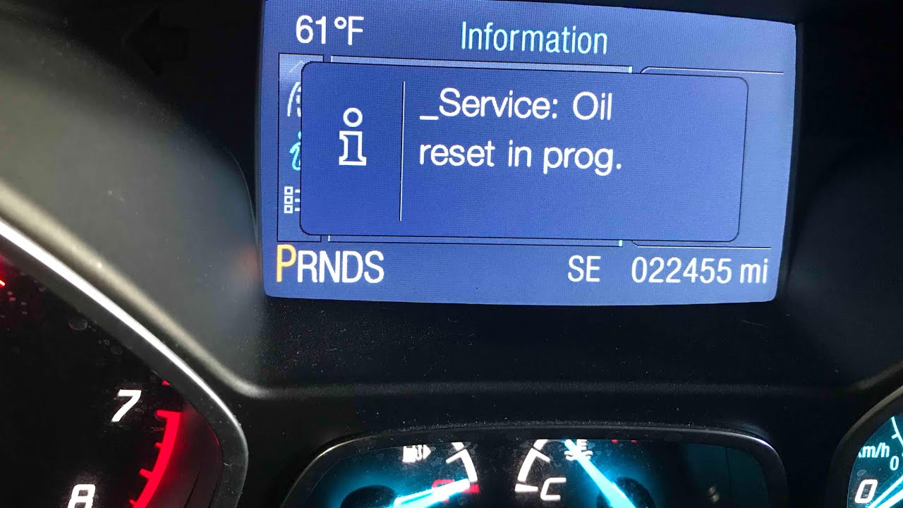 2014 ford escape oil reset