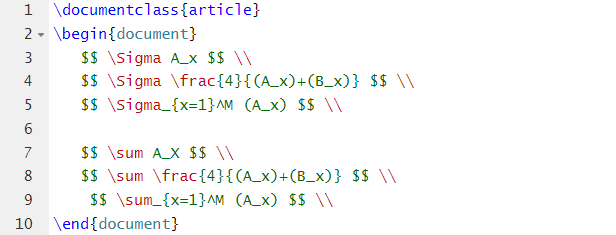 latex sigma sum