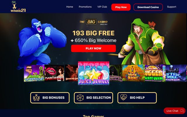 winbig21 casino no deposit bonus