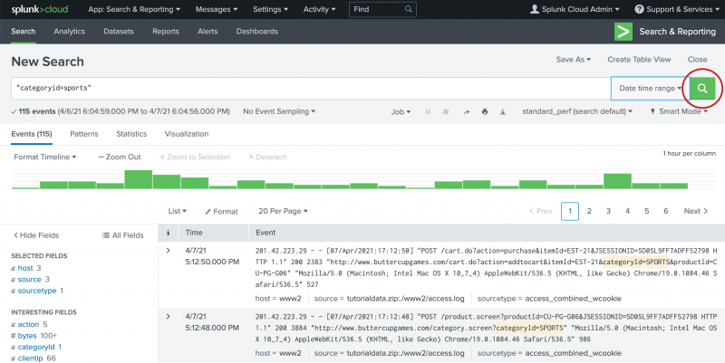 splunk search and