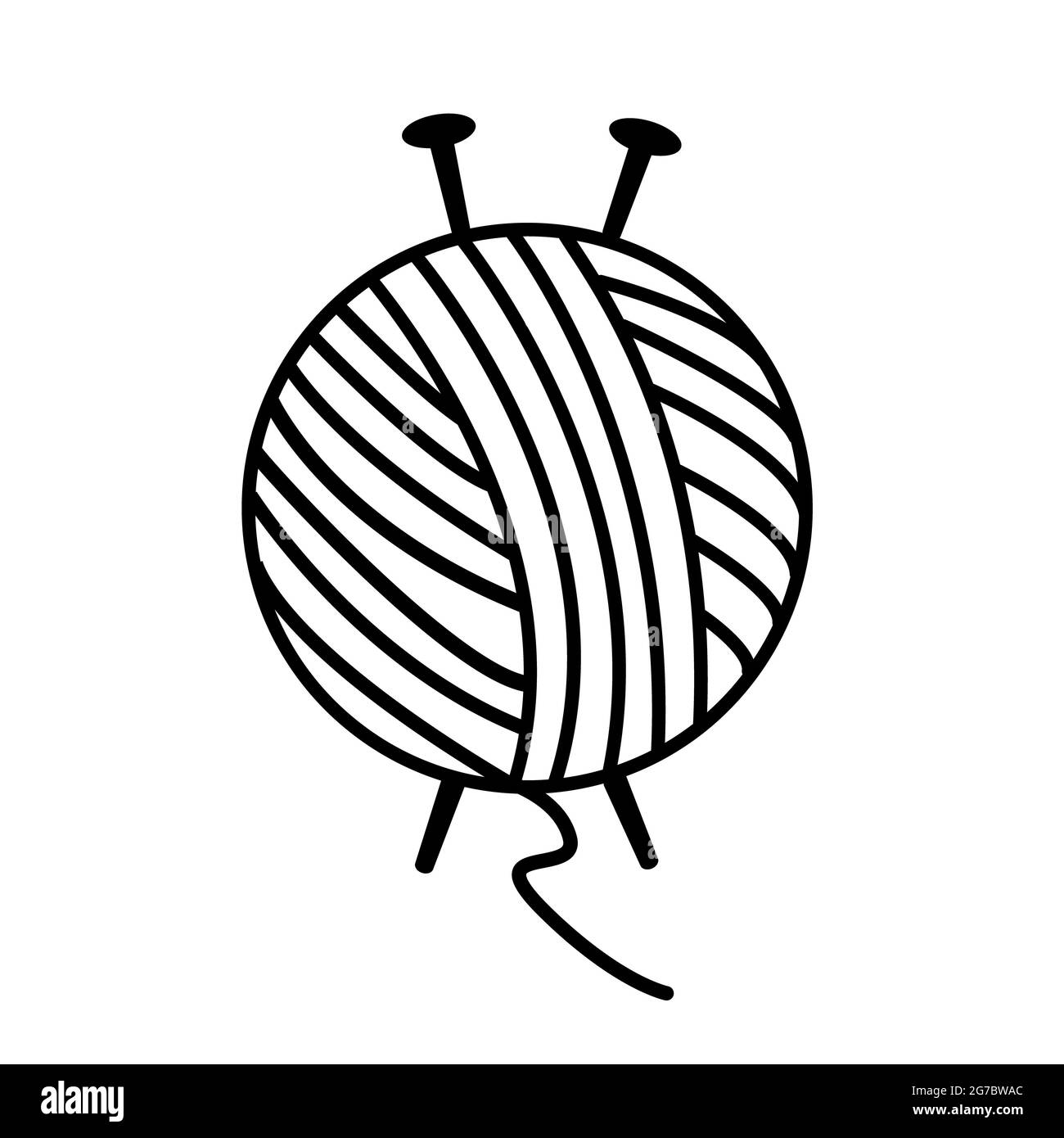 yarn clipart black and white