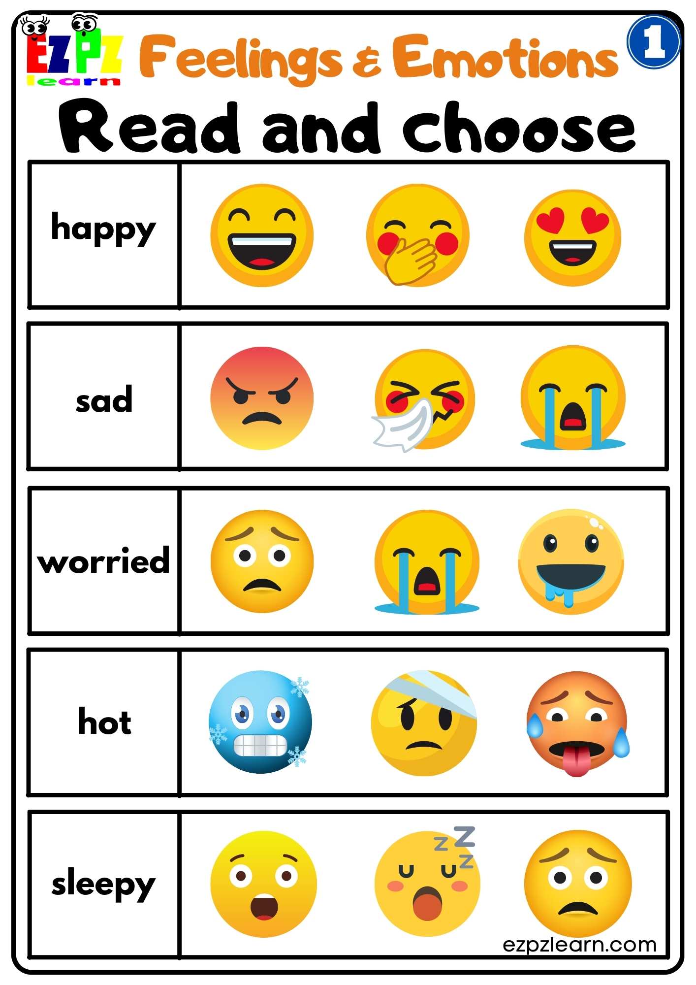 feelings worksheet