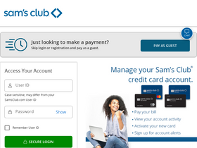 samsclubcredit.com/login pay as guest