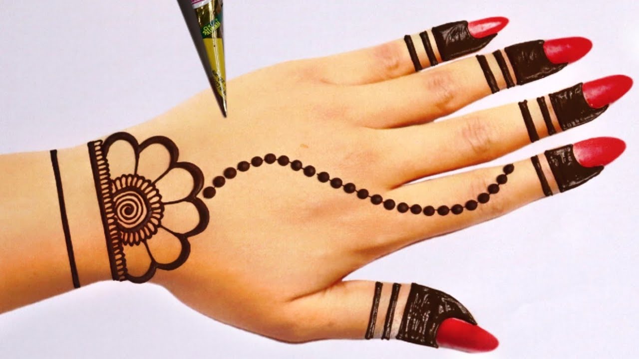 very easy back hand mehndi designs