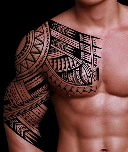 tattoo on arm and chest