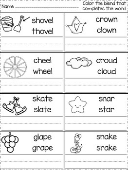 blends and digraphs worksheets