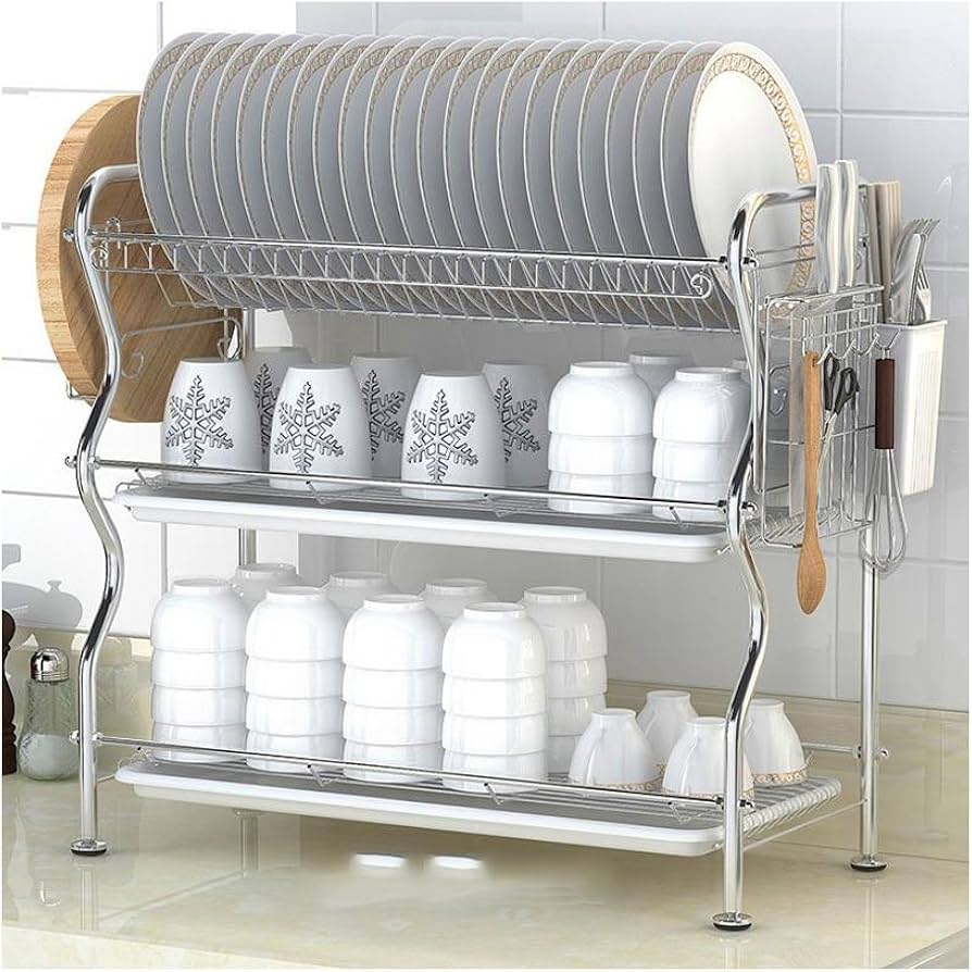 3 tier dish drainer rack