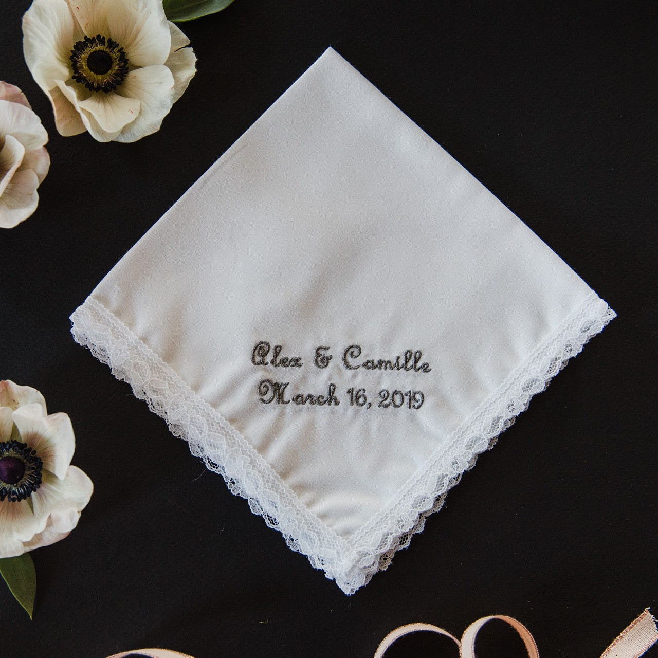 embroidered handkerchief with name