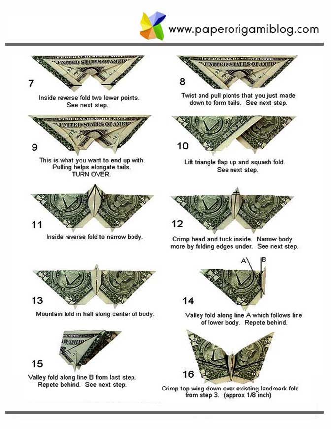 how to make origami out of dollar bills