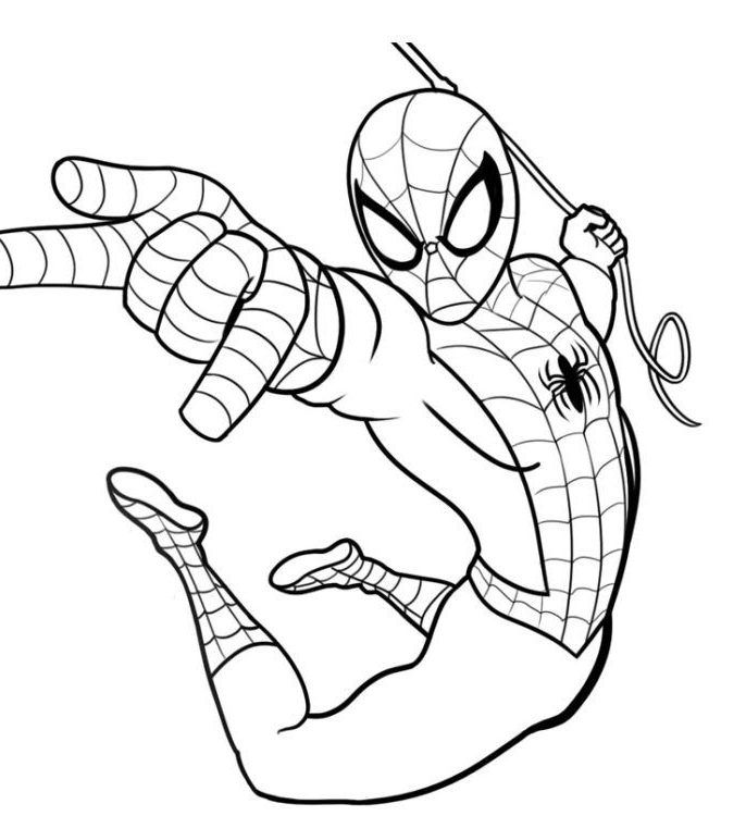 print spiderman coloring pages