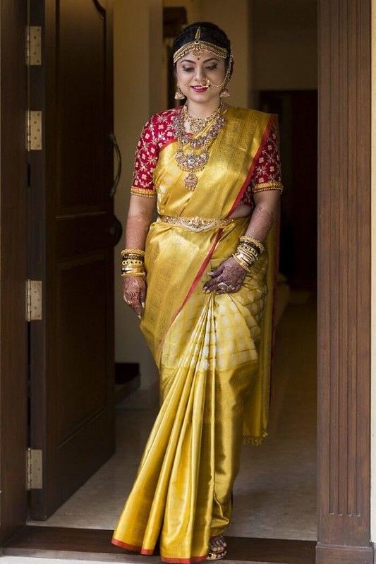 gold colour saree blouse