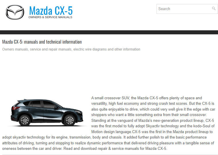 mazda cx 5 service manual