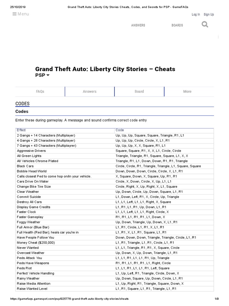 gta liberty city cheats