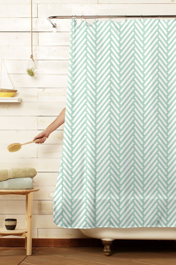 shower curtain mint green