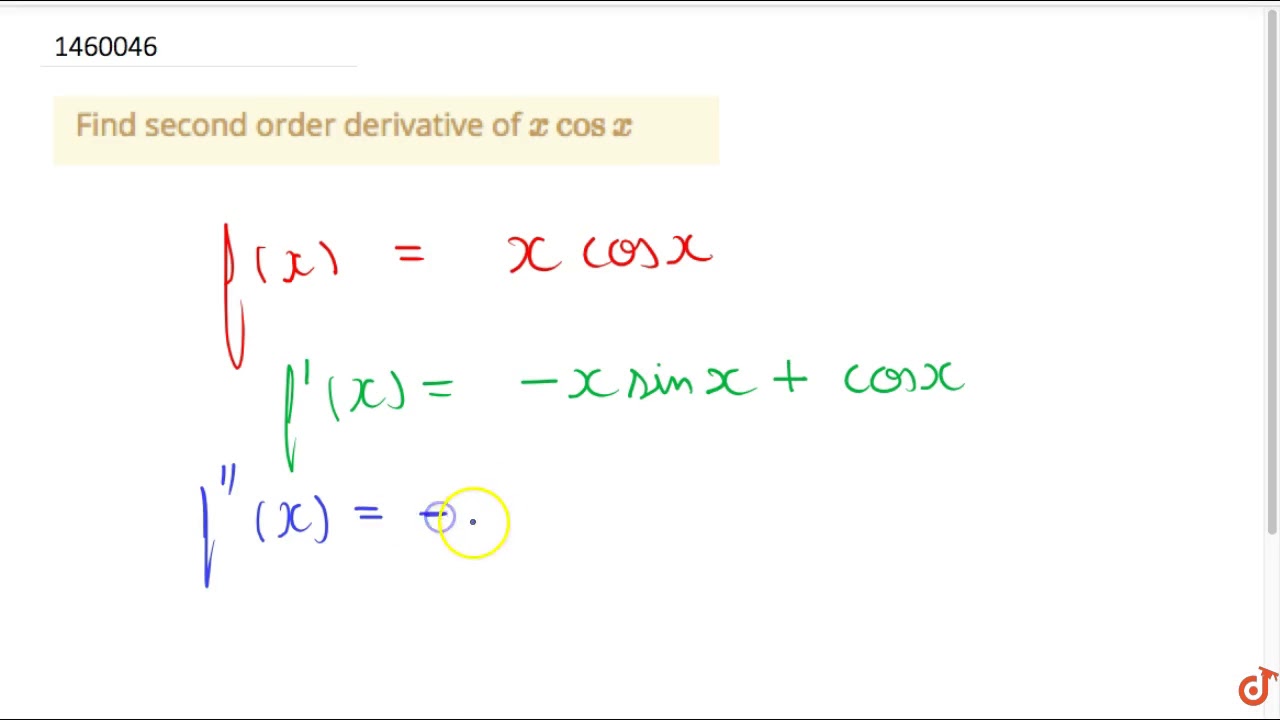 differentiation of xcosx