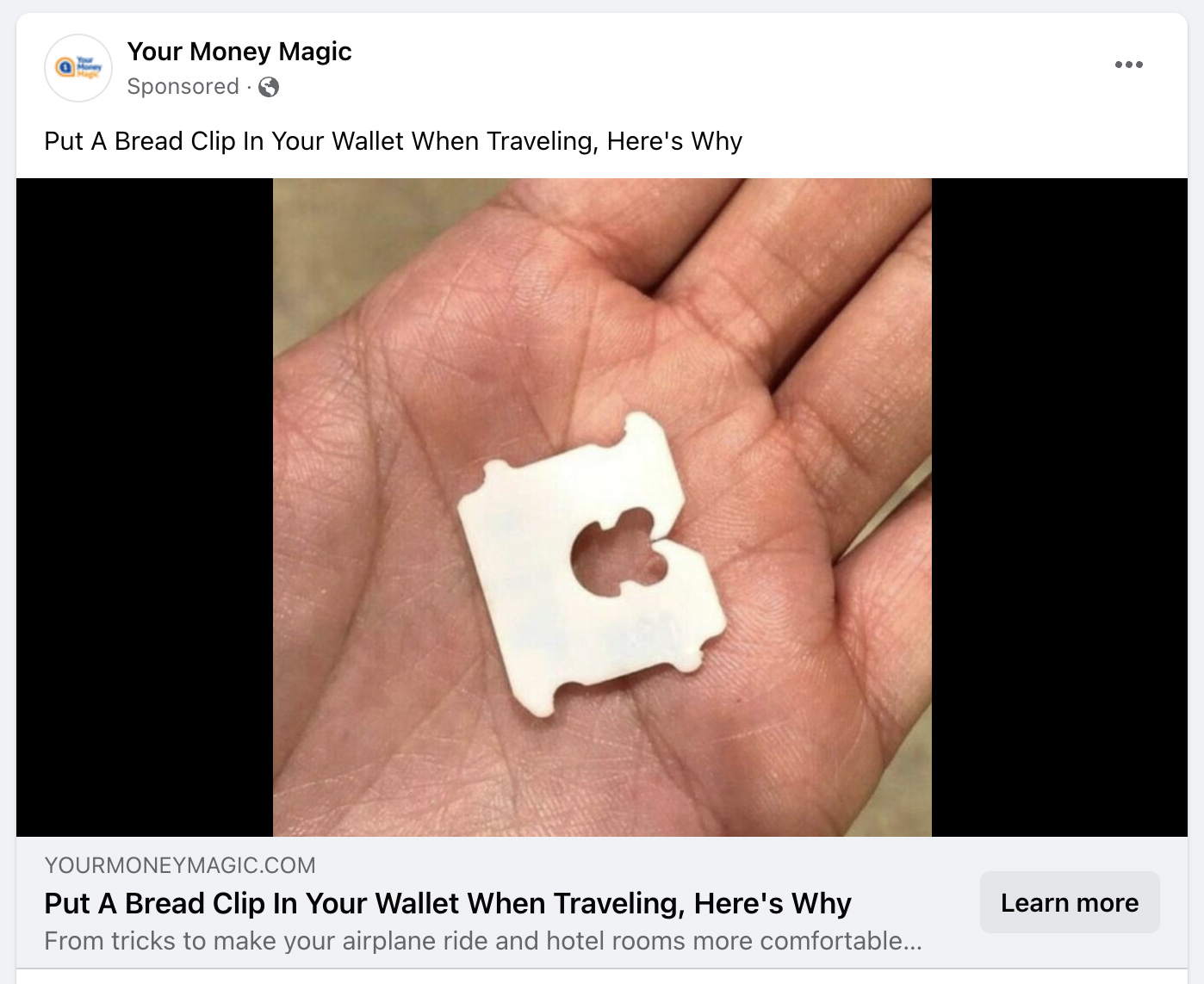 bread clip in wallet