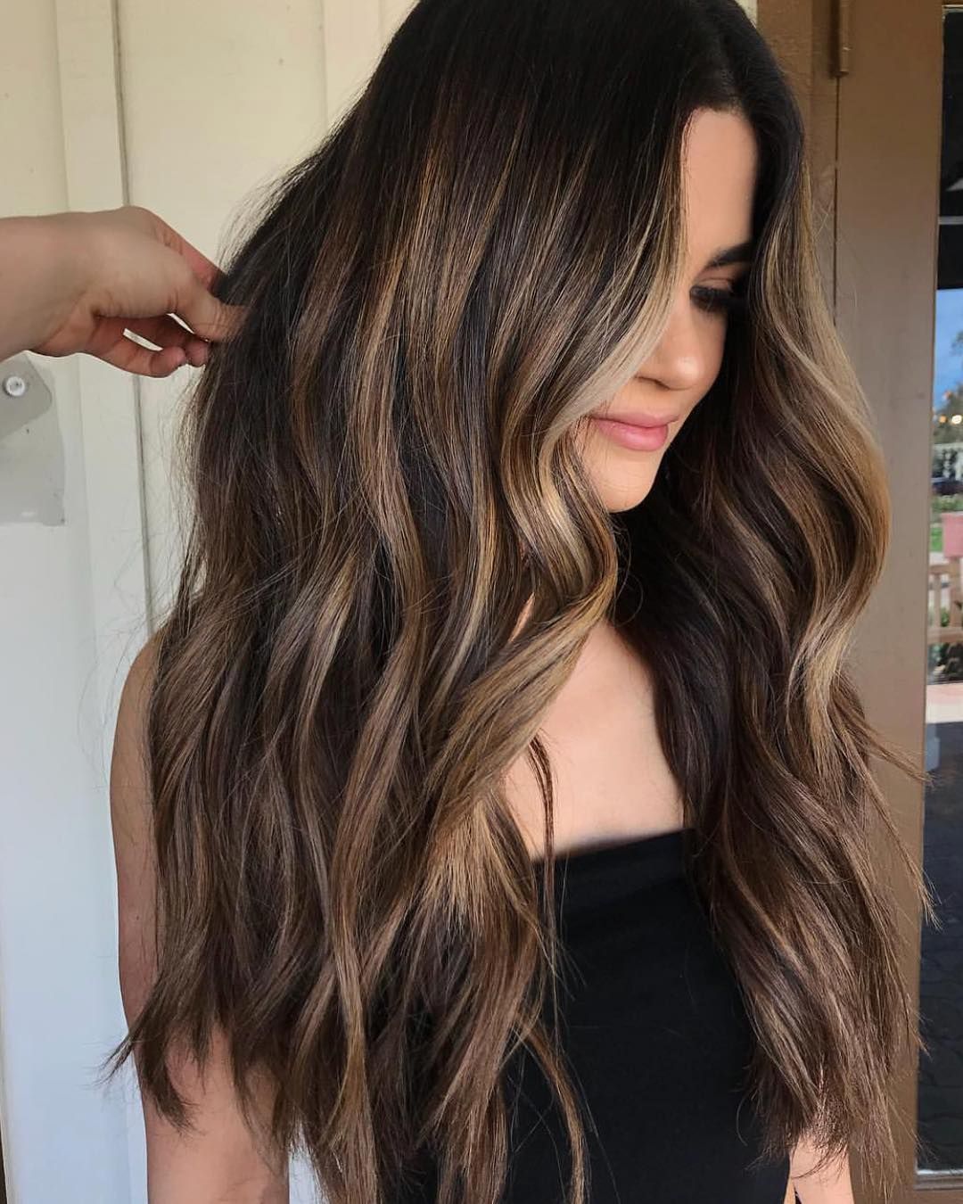 balayage colours for dark brown hair