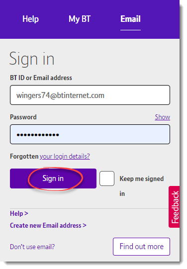 bt yahoo login