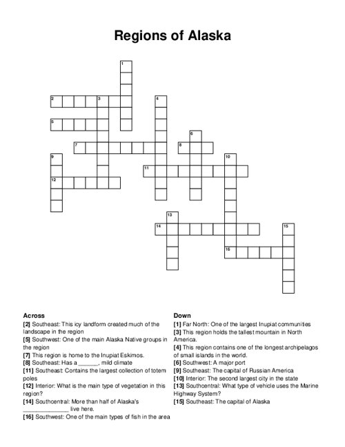 alaska native crossword