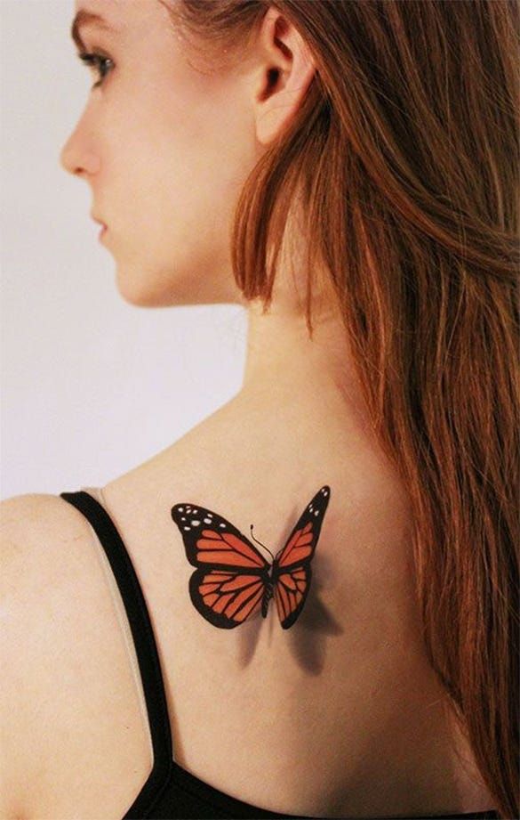3d butterfly tattoo