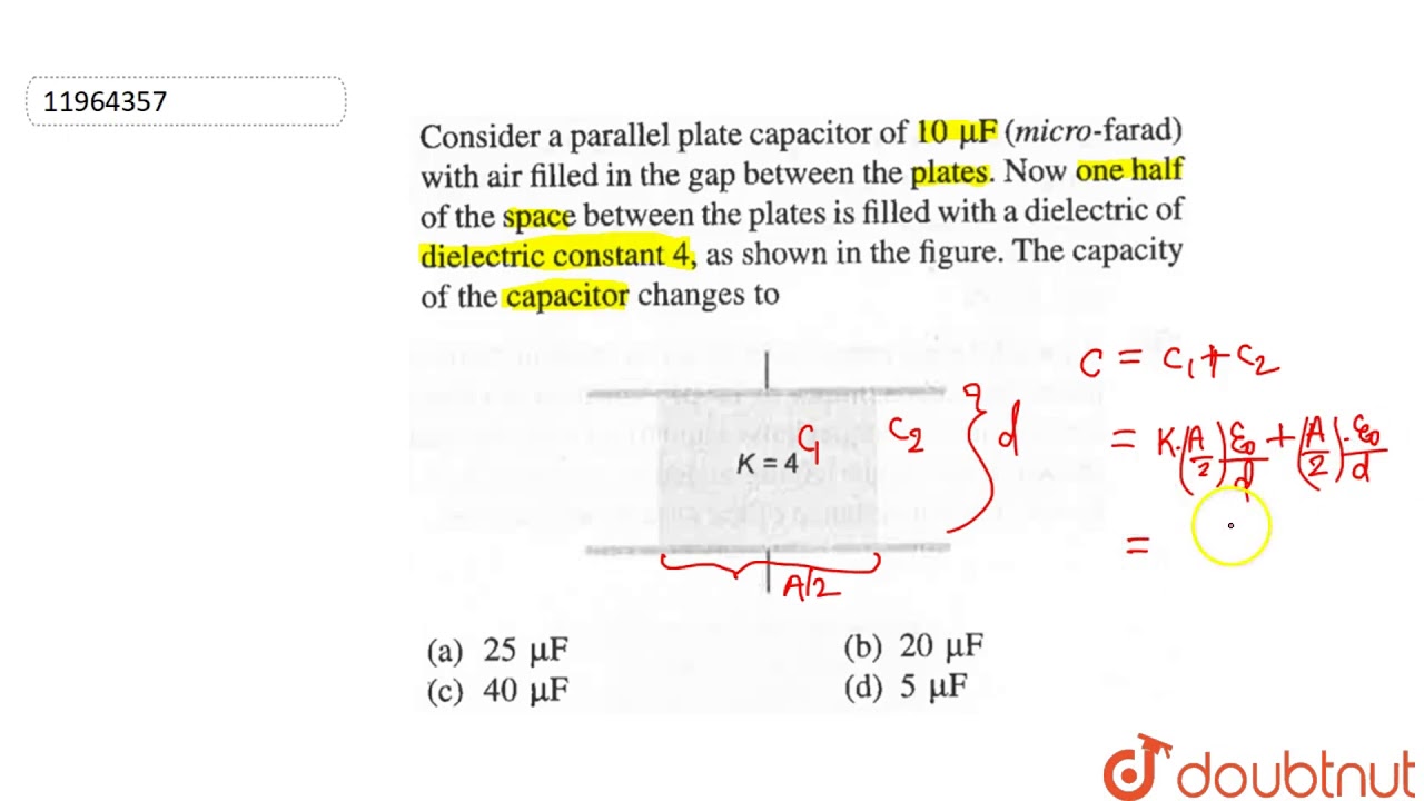 consider a parallel plate capacitor