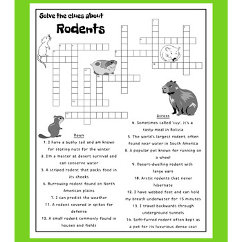 burrowing rodents crossword