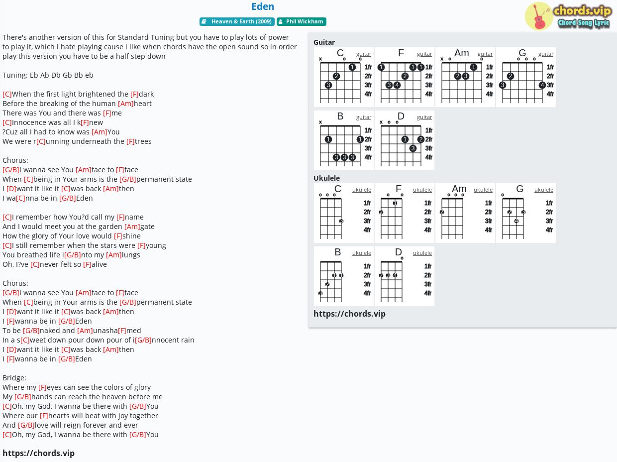 eden ukulele chords