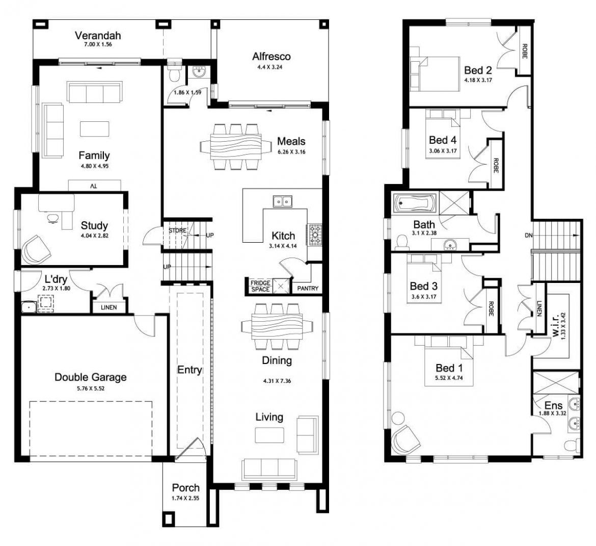 4 bedroom split floor plan