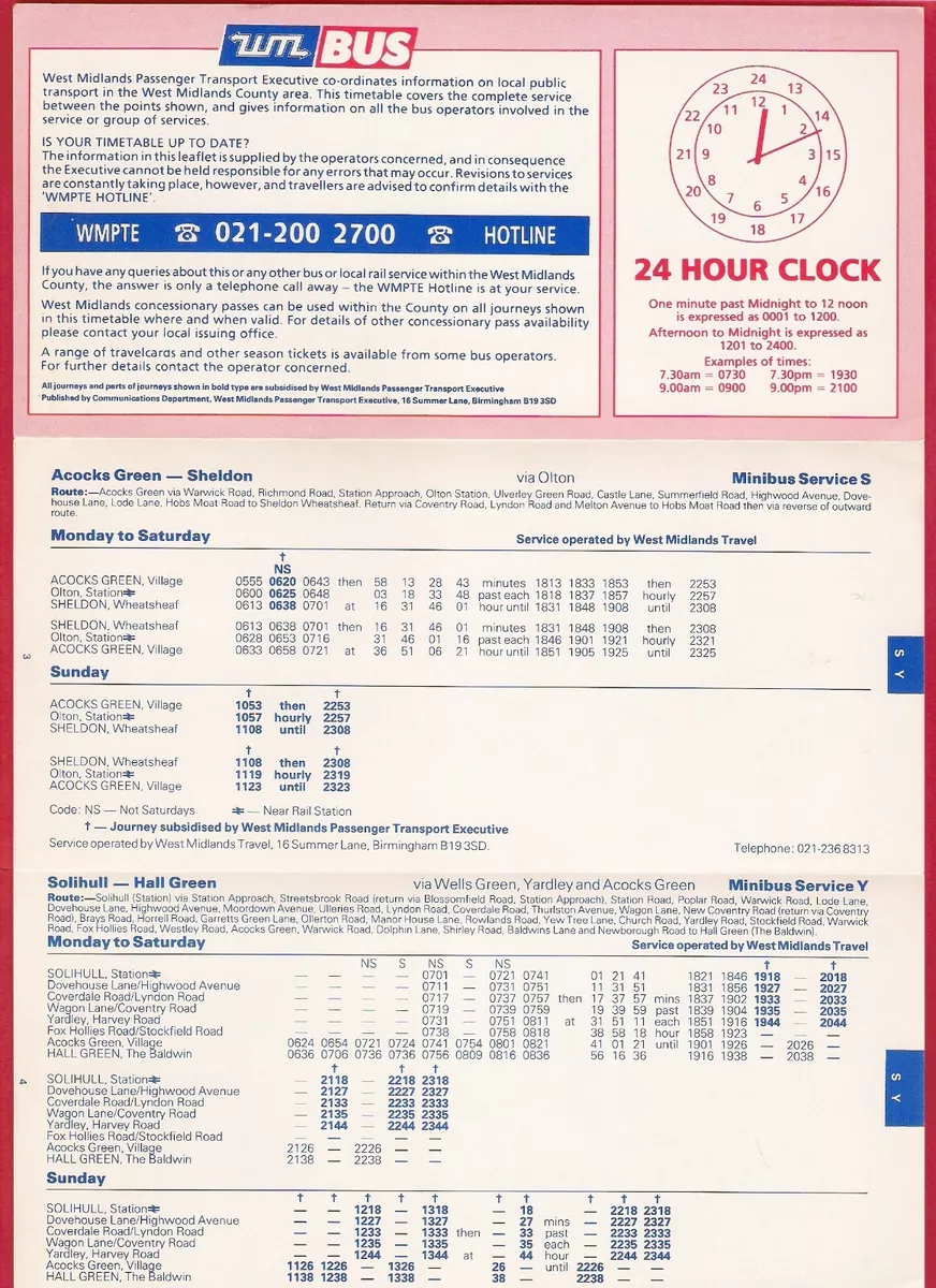 west midlands bus timetable