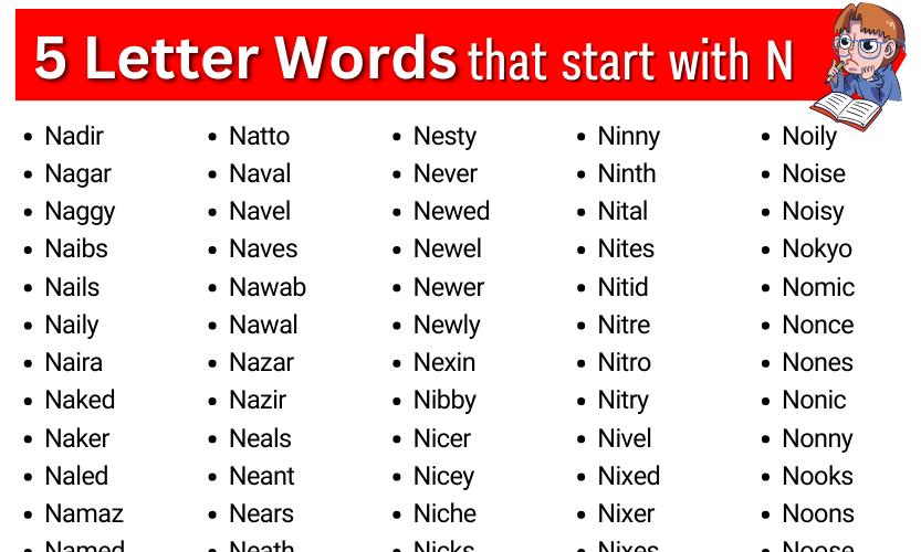 five letter words starting with n