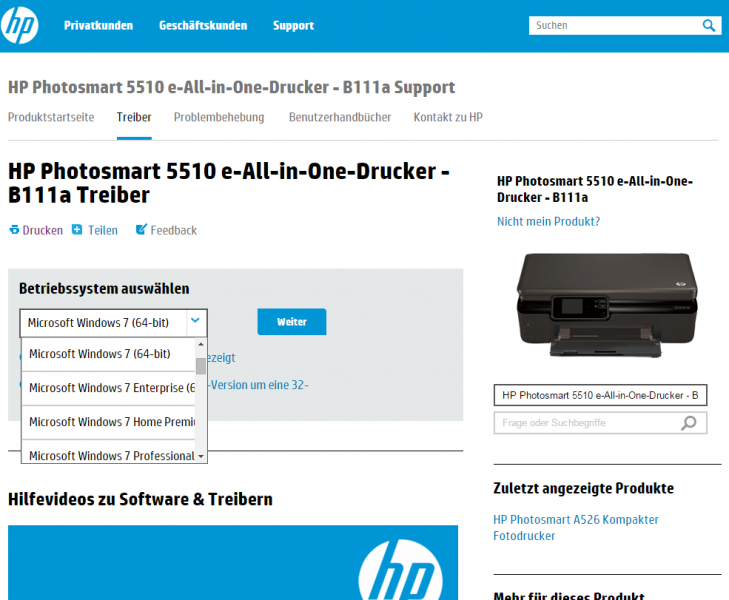 hp drucker software