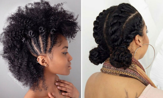 updos with natural black hair