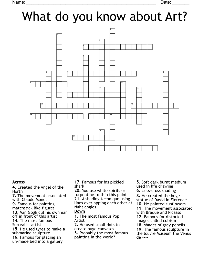 artists work crossword clue