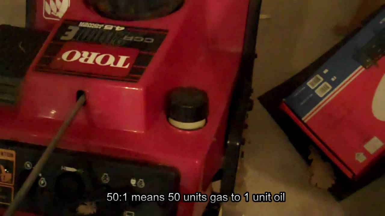 toro snow blowers gas oil mixture