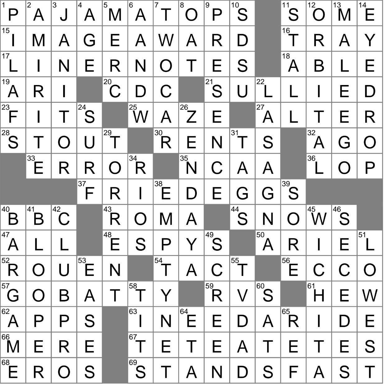record crossword clue