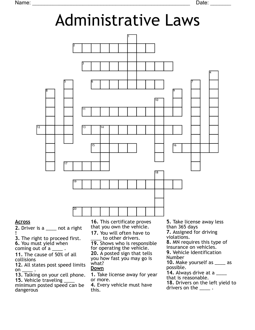 administrative official crossword clue