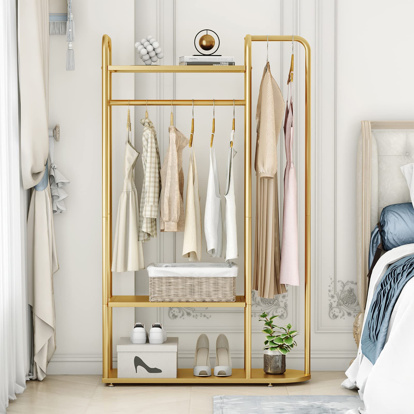 gold clothing rack