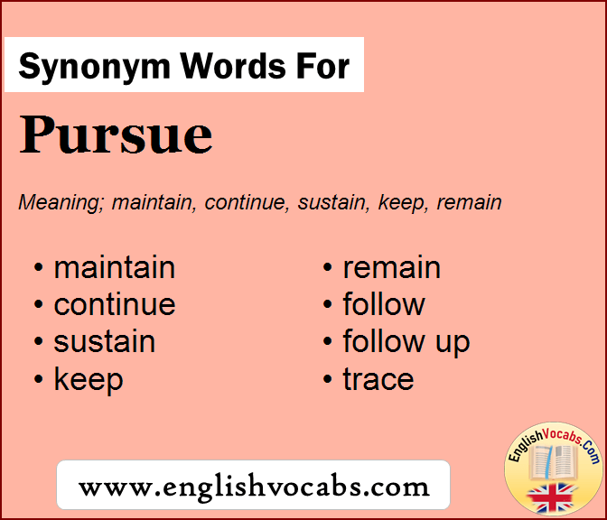 pursue synonyms in english