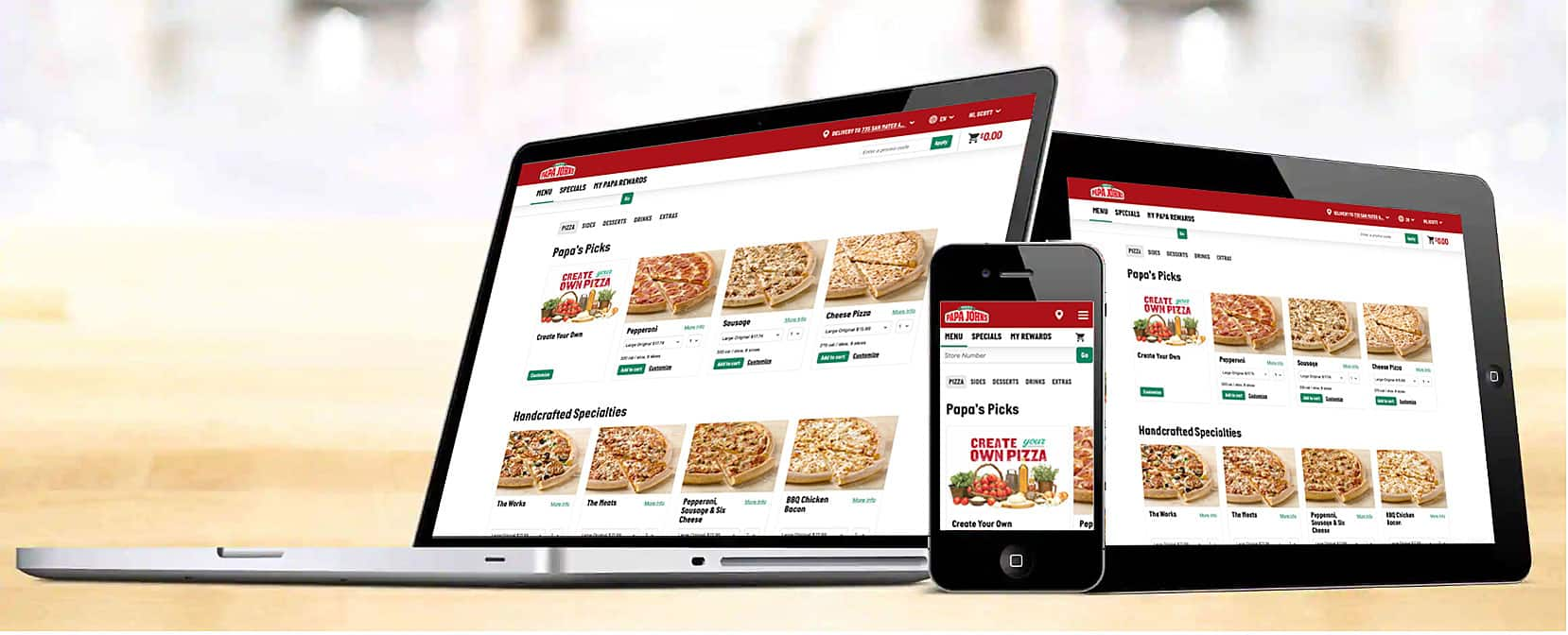 papa johns order online