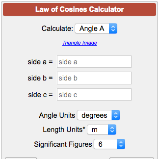 law cosines calculator