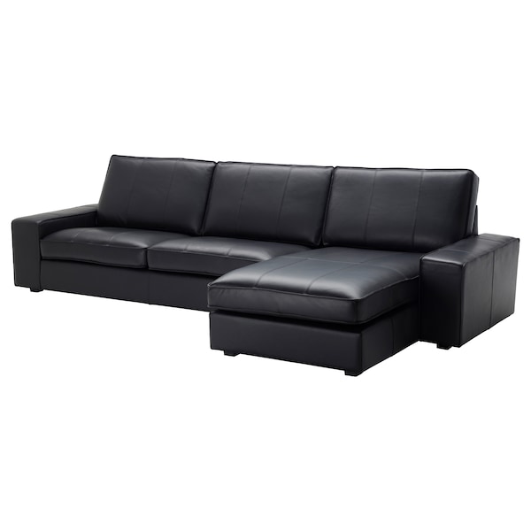 ikea black leather couch