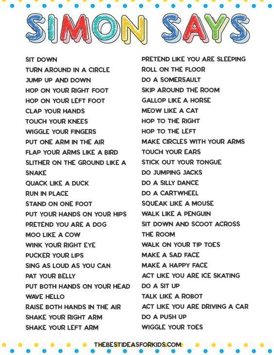 simon says english lyrics