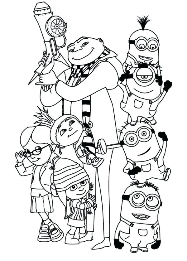 minions colouring in pages
