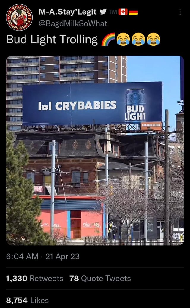 bud light lol crybabies billboard
