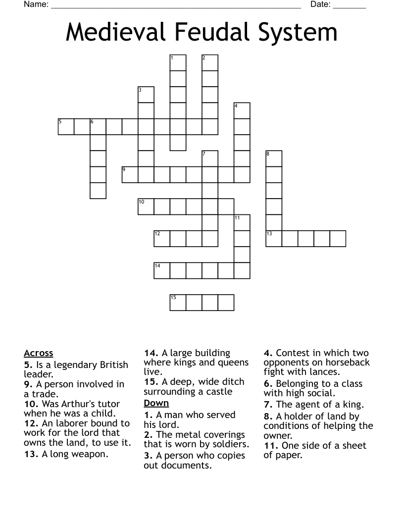 feudal worker crossword clue