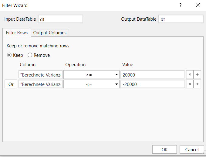 filter data table uipath