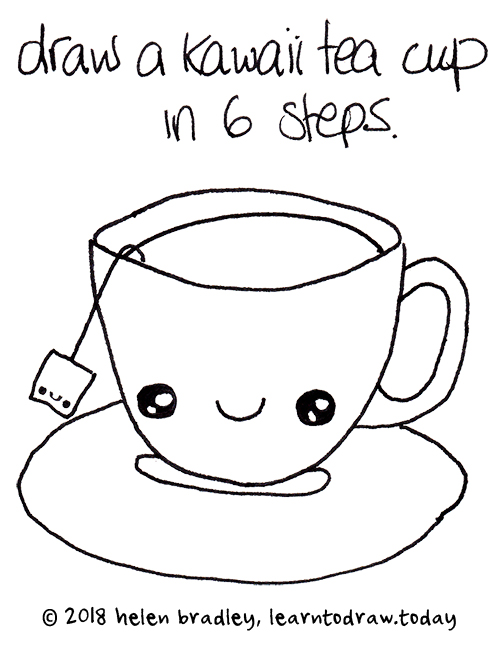 cute tea cups drawing